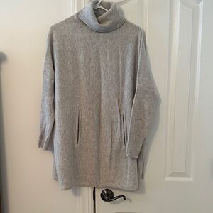 Garnet Hill Light Gray Turtleneck Sweater